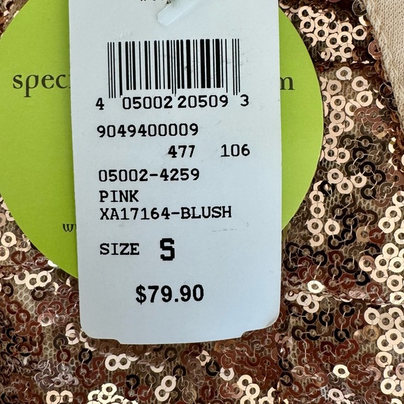 NWT🏷️ Windsor Rose Gold Gold Sequin V Neck Mermaid Formal Dress, S - Picture 14 of 15